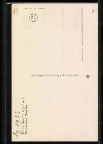 AK Prinz Gustaf Adolf und Prinzessin Sibylla von Schweden