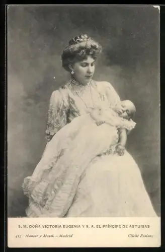 AK Königin Dona Victoria Eugenia y Príncipe de Asturias