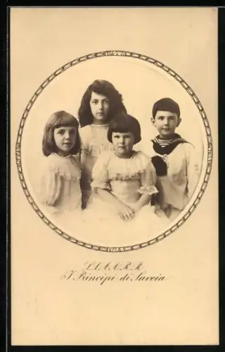 Passepartout-AK L. L. A. A. R. R. I Principi di Savoia in hübscher Kleidung