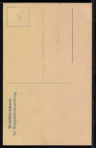 AK Prinz August Wilhelm von Preussen mit Sohn, Zum besten der Kriegsblinden