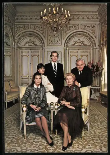 AK Fürst Rainier III. und Fürstin Gracia Patricia von Monaco mit Albert, Caroline und Stéphanie