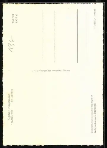 AK Portrait von Gerhart Hauptmann