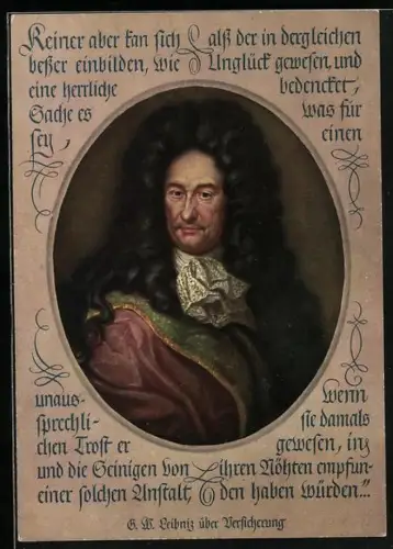 AK Deutsche Männer - Deutsche Worte, Gottfried Wilhelm Leibnitz