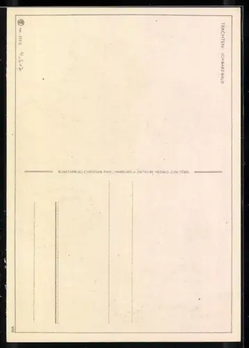 AK Paar in Schwarzwälder Tracht bei Wind