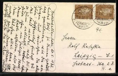 AK Zwei junge getigerte Katzen mit Schleifen, Geburtstagsgruss