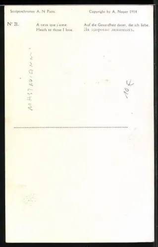 Künstler-AK Domenico Mastroianni: Auf die Gesundheit derer, die ich Liebe, weiblicher Akt