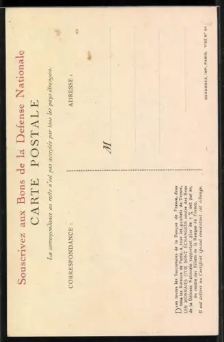 AK Deutscher Soldat wird vom gallischen Hahn überwältigt, Pour la France versez votre Or, Propaganda