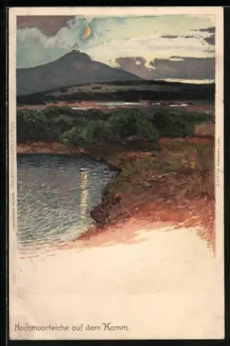 Künstler-AK Carl Ernst Morgenstern: Hochmoorteiche auf dem Kamm