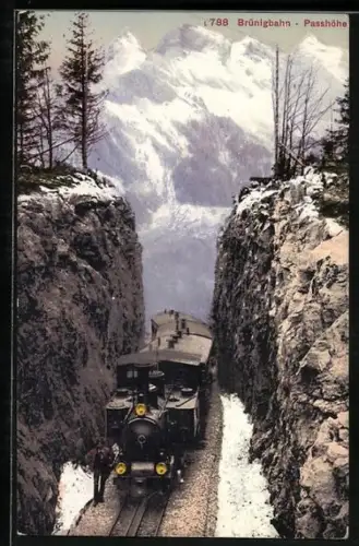 AK Brünigbahn vor der Passhöhe