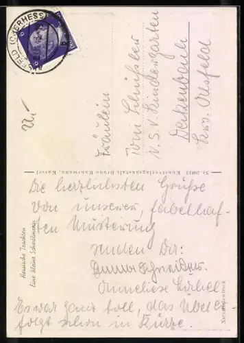 AK Eine kleine Schwälmerin in hessischer Tracht