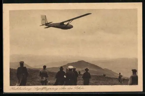 AK Hochleistungs-Segelflugzeug über der Rhön