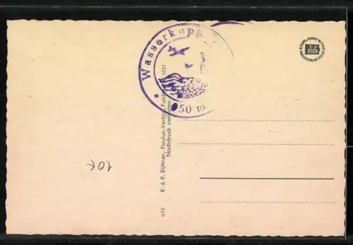 AK Gersfeld, Berg der Segelflieger, Segelflug über dem Fliegerdenkmal, Fuldaquelle