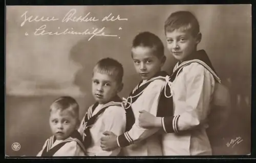 AK Die Söhne des Kronprinzenpaares von Preussen