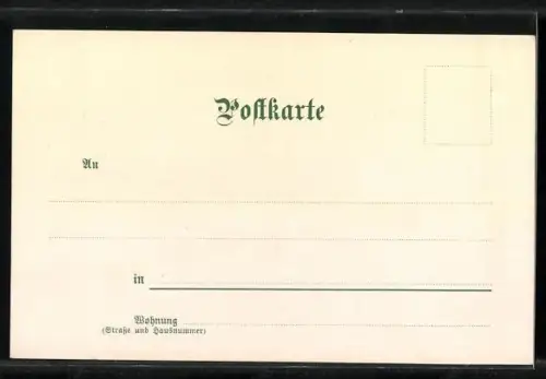 Künstler-AK Theodor Guggenberger: Allegorie Sonntag, Pferdeschlitten fährt an einem verschneiten Flusslauf entlang