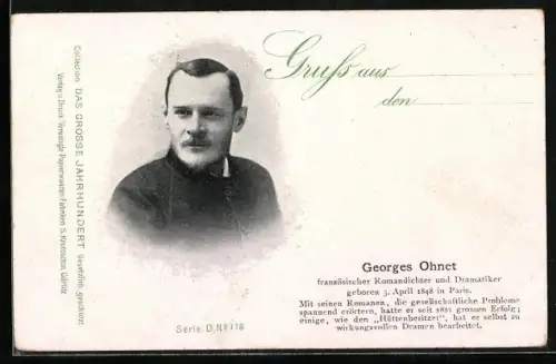 AK Georges Ohnet, Französischer Romandichter und Dramatiker, Geb. 1948
