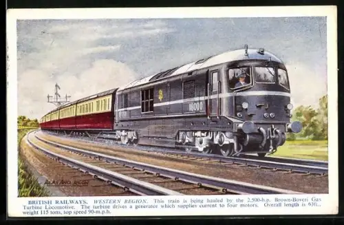 Künstler-AK British Railways - Western Region, englische Eisenbahn