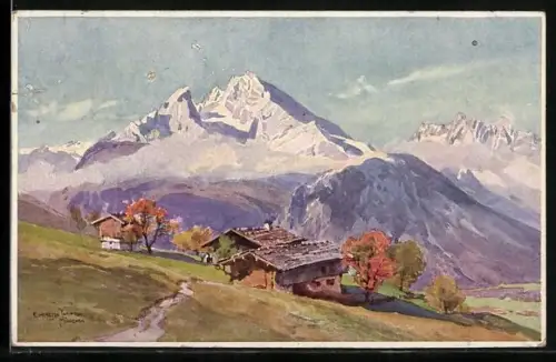 Künstler-AK Edward Theodore Compton: Watzmann vom Vorderbrand