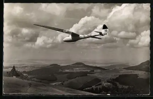 AK Wasserkuppe, Segelflieger Peters im Segelflugzeug Condor II a