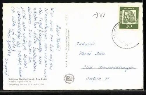 AK Wasserkuppe, Segelflieger Peters im Segelflugzeug Condor II a