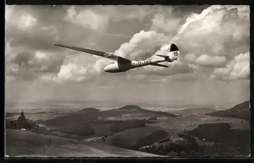 AK Wasserkuppe, Segelflieger Peters im Segelflugzeug Condor II a