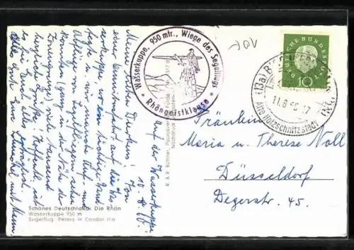 AK Wasserkuppe, Segelflieger Peters im Segelflugzeug Condor II a