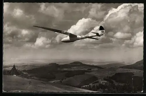 AK Wasserkuppe, Segelflieger Peters im Segelflugzeug Condor II a