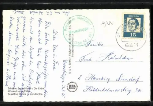 AK Wasserkuppe, Segelflieger Peters im Segelflugzeug Condor II a