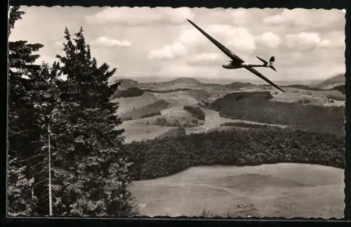 AK Wasserkuppe, Segelflugzeug im Flug