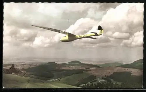 AK Die Rhön, Flugzeug Condor IIa D-11-186 über der Wasserkuppe