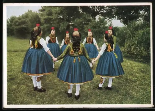 AK Schwälmer Ringelreihe, hessische Trachten