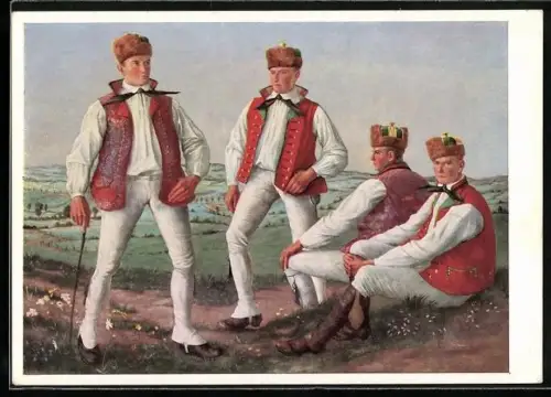 Künstler-AK Schwälmer in hessischer Tracht