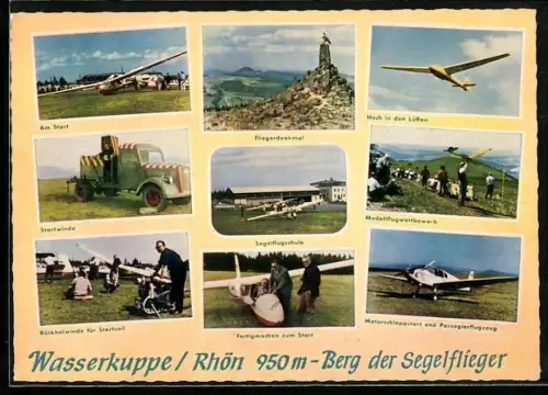 AK Wasserkuppe /Rhön, Segelflugschule, Modellflugwettbewerb