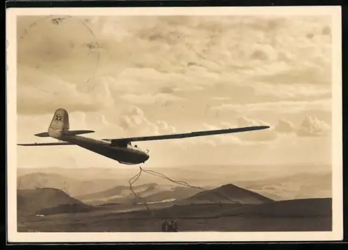 AK Start des Segelflugzeuges Württemberg von der Wasserkuppe