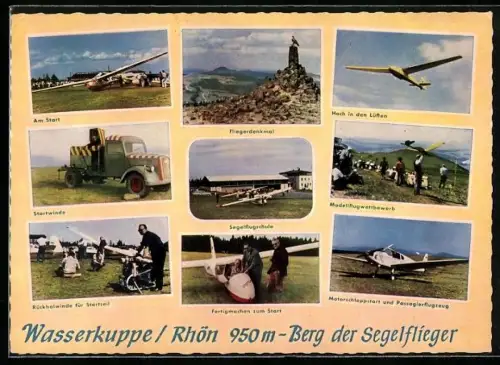 AK Wasserkuppe /Rhön, Segelflugschule, Modellflugwettbewerb