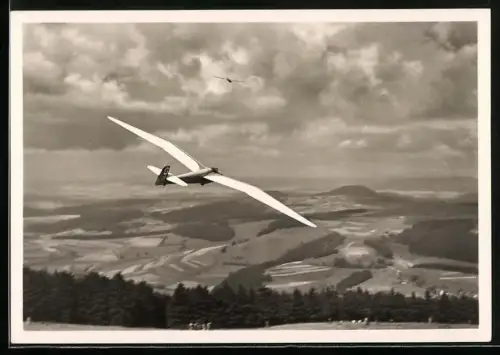 AK Wasserkuppe (Rhön), Segelflugzeug Minimoa bei Sturm
