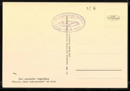 AK Wasserkuppe (Rhön), Segelflugzeug Minimoa bei Sturm