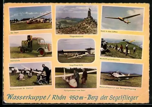AK Wasserkuppe /Rhön, Segelflugschule, Modellflugwettbewerb