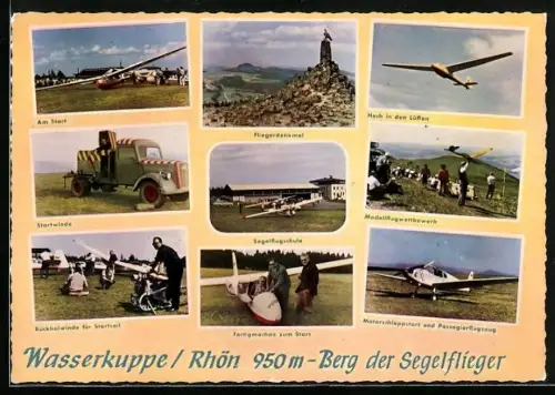 AK Wasserkuppe /Rhön, Segelflugschule, Modellflugwettbewerb