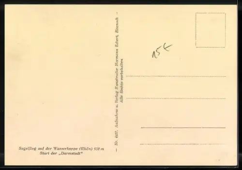 AK Wasserkuppe, Segelflugzeug Darmstadt kurz nach dem Start