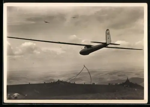 AK Wasserkuppe, Segelflugzeug Darmstadt kurz nach dem Start