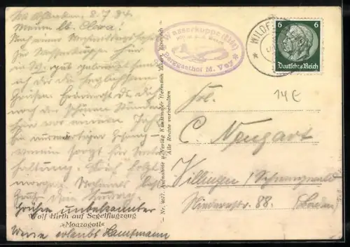 AK Wasserkuppe /Rhön, Wolf Hirth auf Segelflugzeug Moazagotl