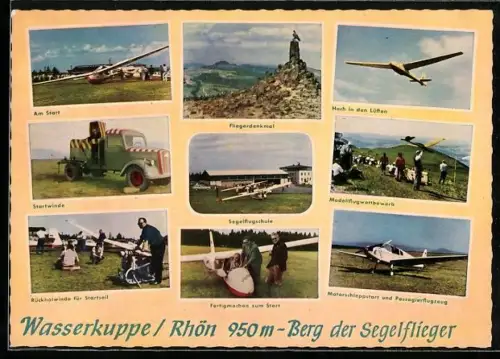 AK Wasserkuppe /Rhön, Segelflugschule, Modellflugwettbewerb