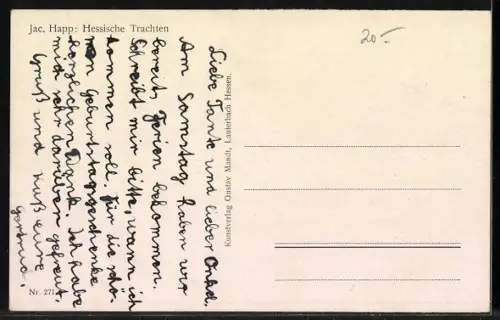 Künstler-AK Jac. Happ: Hessische Trachten