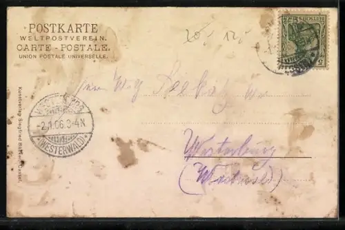 AK Männer und Mädchen in hessischer Tracht