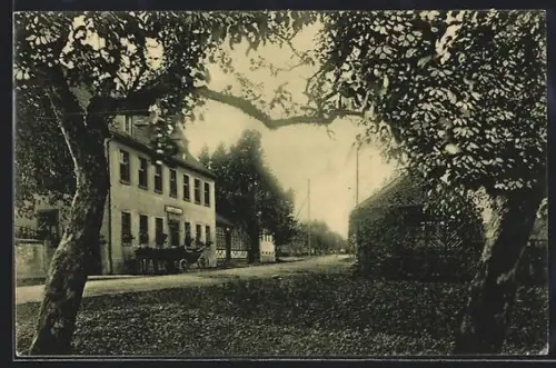 AK Rohrbrunn, Strassenpartie am Gasthaus