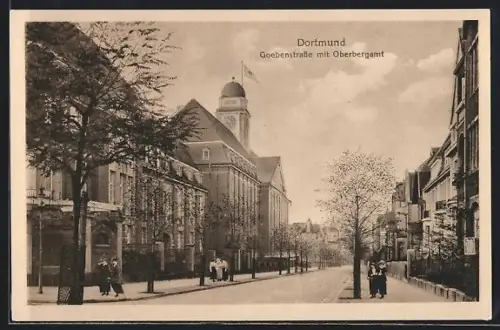 AK Dortmund, Goebenstrasse mit Oberbergamt