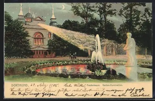 AK Dortmund, Fredenbaum, Garten-Illumination