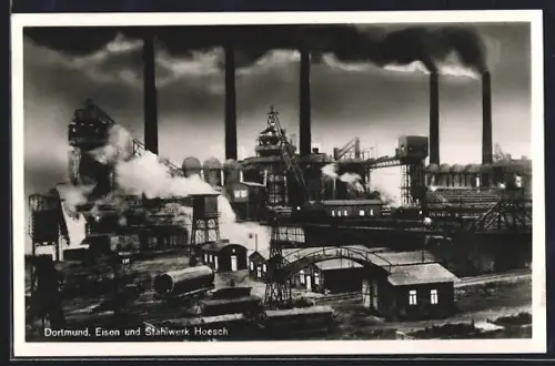 AK Dortmund, Partie aus dem Eisen- und Stahlwerk Hoesch