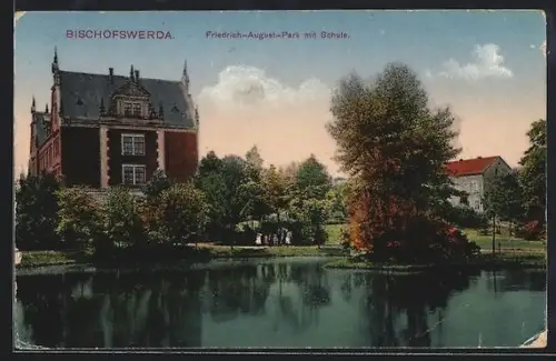 AK Bischofswerda, Friedrich-August-Park mit Schule