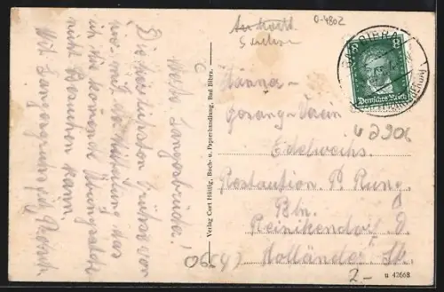 AK Bad Bibra, Gründungsstein des Bades